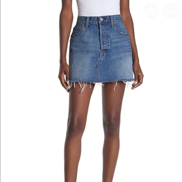 Levi’s 529 Deconstructed Mini Low Straight Skirt - Picture 2 of 8